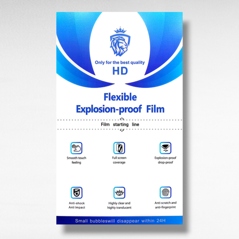 اسكرينة Lion HD الشفافة بمقاس 12 × 19.5 سم لحماية شاشة وظهر الهاتف